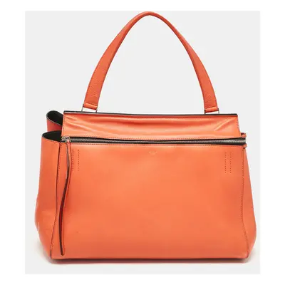 Celine Orange Leather Edge Top Handle Bag