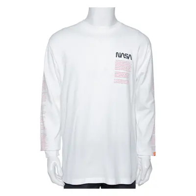 Heron Preston White Nasa Facts Print Cotton Jumper