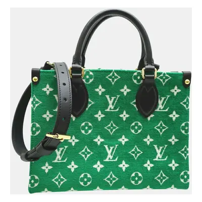 Louis Vuitton Velvet Green Lv Match On The Go Pm Handbag