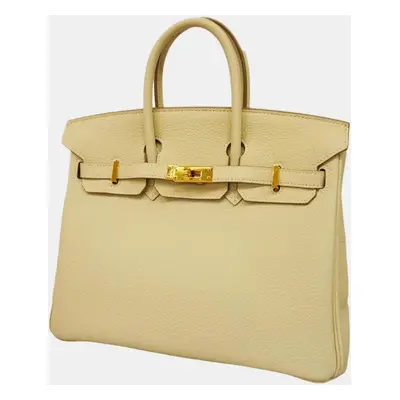 Hermes Cream Togo Leather Birkin Tote Bag