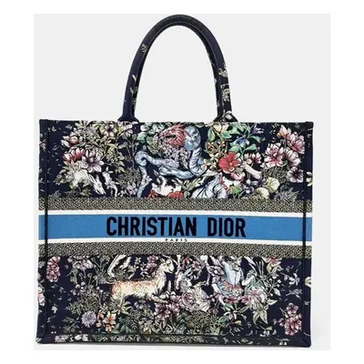 Dior Multicolor Canvas Book Tote Bag