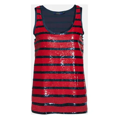 Polo Ralph Lauren Red & Navy Blue Sequined Tank Top