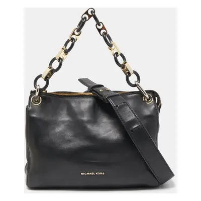 Michael Kors Black Leather Raven shoulder Bag