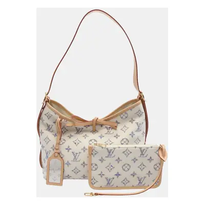 Louis Vuitton Leather White Multicolor Carryall Nm pm Monogram Jacquard Shoulder Bag