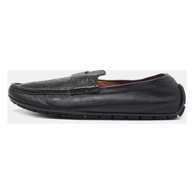 Gucci Black Microguccissima Leather Slip On Loafers Size 40.5