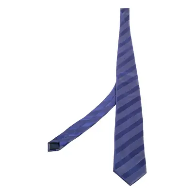 Lanvin Blue Striped Silk Tie