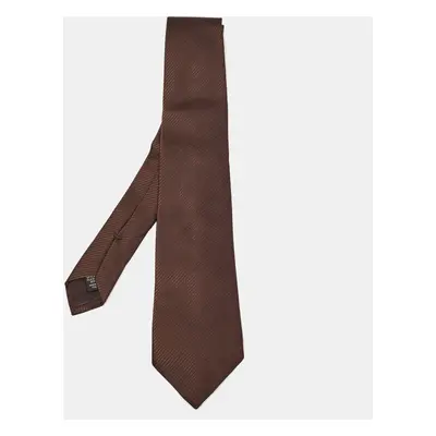 Ermenegildo Zegna Brown Striped Silk Tie