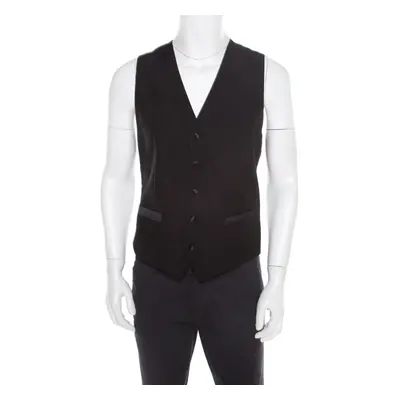 Dolce & Gabbana Black Wool and Silk Tailored Waistcoat