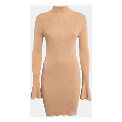 House of Harlow x Revolve Brown Rib Knit Turtleneck Bodycon Dress