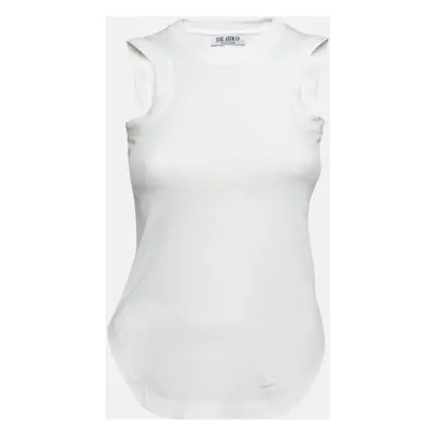 The Attico White Cotton Jersey Tank Top