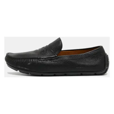 Gucci Black Leather Slip On Loafers Size