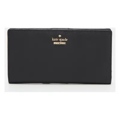 Kate Spade Black Leather Bifold Flap Wallet