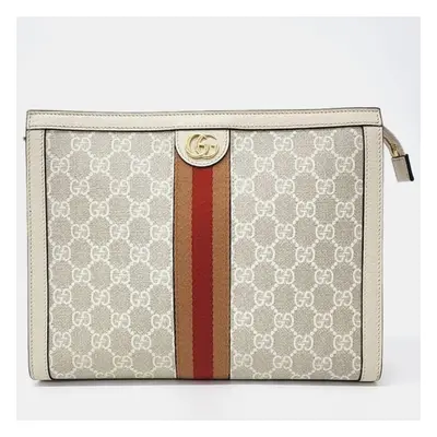 Gucci White leather Ophidia Clutch