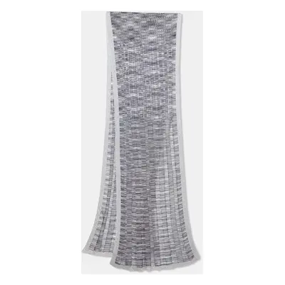 Missoni Grey Ribbed Lurex Knit Stole