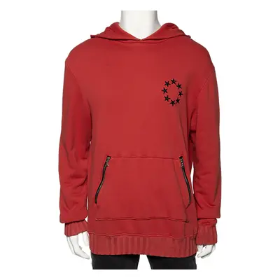 Amiri Orange Star Circle Embroidered Cotton Hoodie