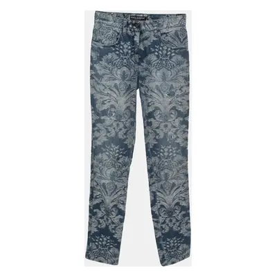 Dolce & Gabbana Blue Jacquard Denim Jeans Waist 24"