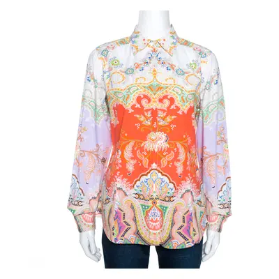 Etro Multicolor Paisley Printed Cotton Button Front Shirt