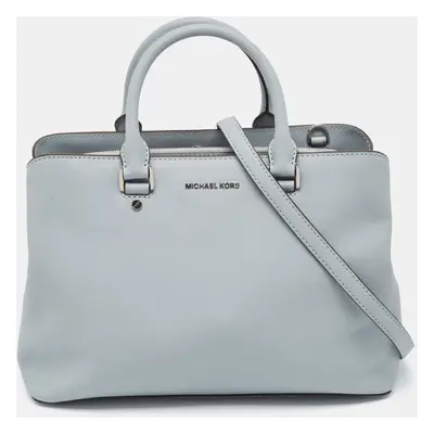 MICHAEL Michael Kors Light Blue Leather Savannah Tote