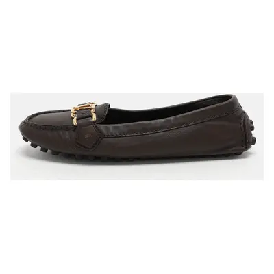 Louis Vuitton Brown Leather Oxford Loafers Size