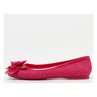 Tory Burch Red Rubber Bow Ballet Flats Size