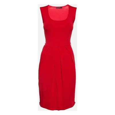 CH Carolina Herrera Red Jersey Sleeveless Mini Dress