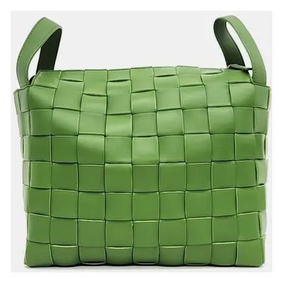 Bottega Veneta Green Leather Bowling Cassette Shoulder Bag