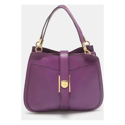 Salvatore Ferragamo Purple Leather Enny Hobo