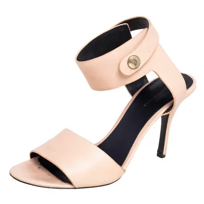 Alexander Wang Beige Leather Button Detail Ankle Cuff Sandals Size