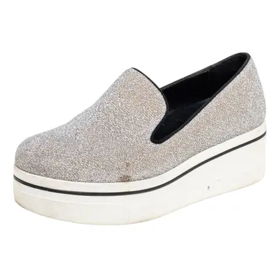 Stella McCartney Grey Glitter Platform Sneakers Size