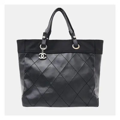 Chanel Black Leather Paris Biarritz Shoulder Bag