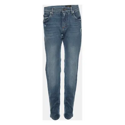 Dolce and Gabbana Faded Blue Denim "New Vintage Denim" Skinny Ripped Jeans