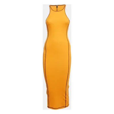 McQ by Alexander McQueen Orange Rocket Rib Knit Tank Dress