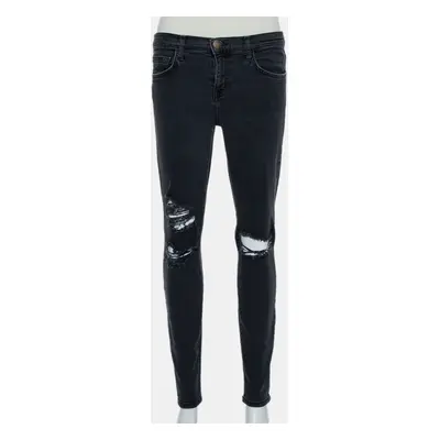 Current Elliot Black Denim Destroyed Stilletto Jeans