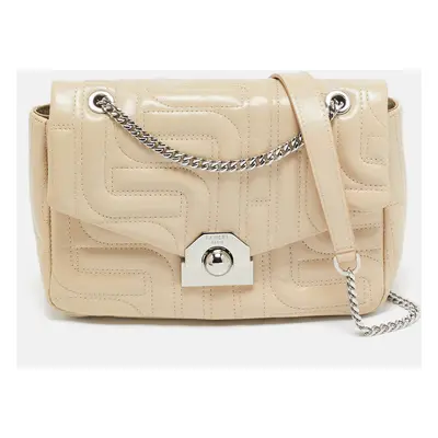 Lancel Beige Quilted Leather Midi Minuit De Lancel Bag