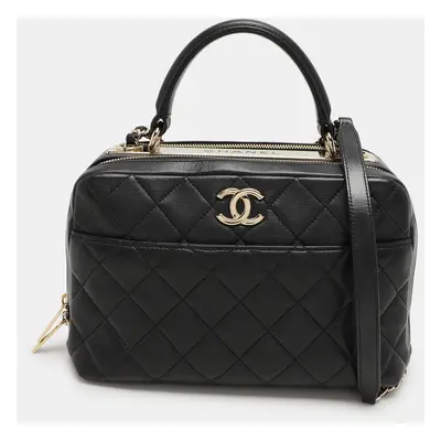 Chanel Black Quilted Leather Medium Trendy CC Bowling Bag