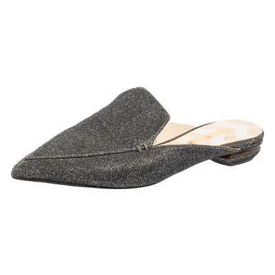 Nicholas Kirkwood Grey Glitter Fabric Beya Flat Pointed-Toe Mules Size