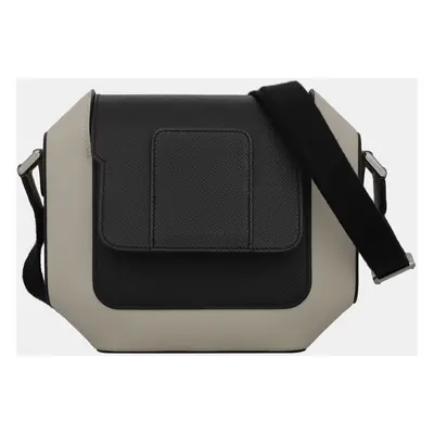 Hermes Black/ Off White/ Brown Leather Octogone Bag