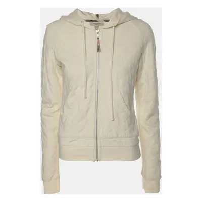 Burberry Cream Quilted Fabric Hooded Jacket