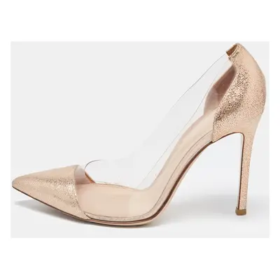 Gianvito Rossi Gold Leather, PVC Plexi Pumps Size