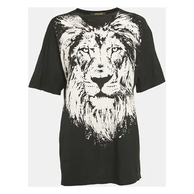 Roberto Cavalli Black Lion Print Jersey oversized T-Shirt