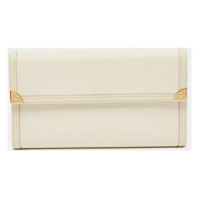 Louis Vuitton White Leather Porte Tresor International Trifold Wallet