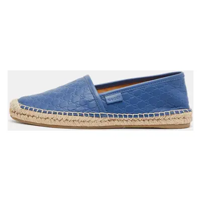 Gucci Blue GG Leather Espadrille Flats Size