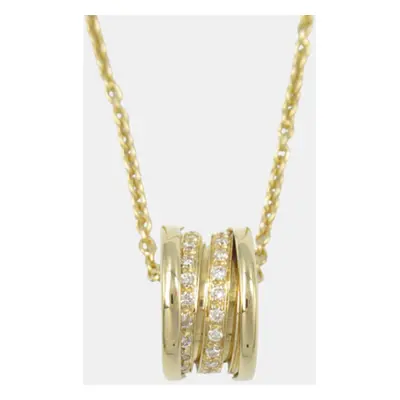 Bvlgari B-zero1 Diamond Necklace 18k Yellow Gold Clear Metal