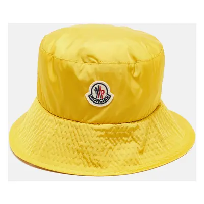 Moncler Yellow Logo Patch Nylon Bucket Hat