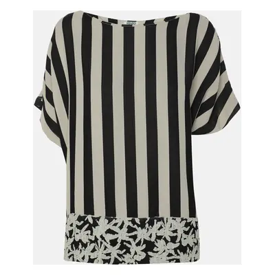 Kenzo Black/White Strip Crepe Top