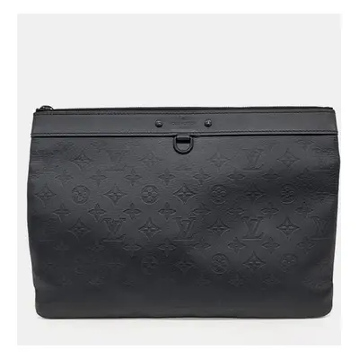 Louis Vuitton Black Leather Shadow Discovery Pochette Clutch