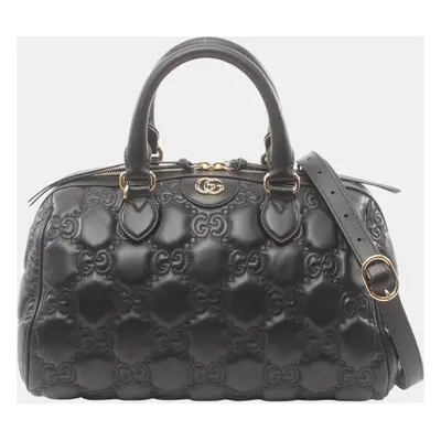 Gucci Black Leather GG Matelasse Handbag