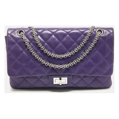 Chanel Purple Quilted Leather Reissue 2.55 Flap Bag