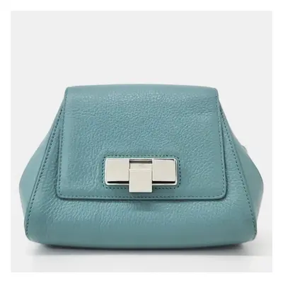 Bottega Veneta Blue Leather Triangle Mini Belt Bag