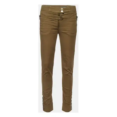 Alexander McQueen Khaki Green Button Detail Pants